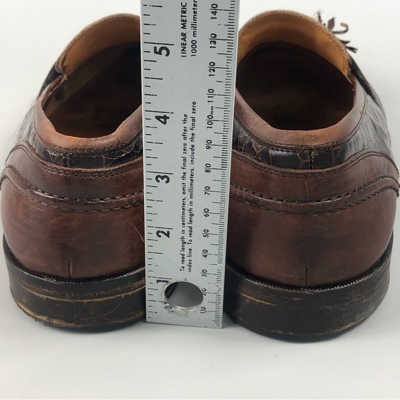 Johnston and Murphy Men’s Croc Print Brown Loafers with Tassel Kilt Size 10M - Picture 5 of 9